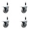 Service Caster 4'' Semi Steel Swivel 7/8'' Expanding Stem Caster Set Total Lock Brake, 4PK SCC-EXTTL20S414-SSS-78-4 - alternate 1